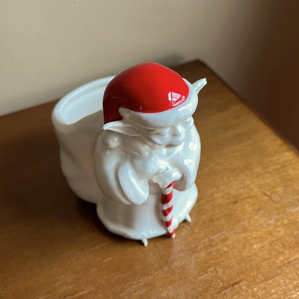 Hallmark Christmas Yoda as Santa Ceramic Planter or Vase or Candy Cane Holder